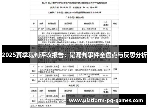 2025赛季裁判评议报告：错漏判事件全盘点与反思分析